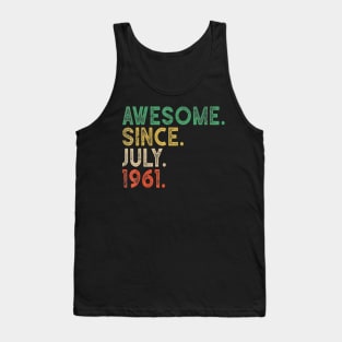 59th Birthday Vintage Awesome July 1961 Gifts 59 Years Old T-Shirt Tank Top